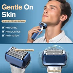 Hatteker 5-Blade Beard Clipper for Man Professional Foil Shaver Waterproof Electric Razor with LED Display USB Rechargeable