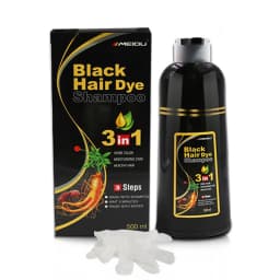 3 In 1 Black Hair Dye Shampoo Beauty Nourishes Long Lasting Permanent Covers White Gray Hair For Men Women Hair Coloring Tools