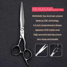 MURASAKI Top-level Hairdressing Scissors, 5.7-6.3-6.8 Inch Barber Shears, Made by CNC and VG10 Cobalt Steel, Sharp and Durable
