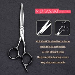 MURASAKI Top-level Hairdressing Scissors, 5.7-6.3-6.8 Inch Barber Shears, Made by CNC and VG10 Cobalt Steel, Sharp and Durable