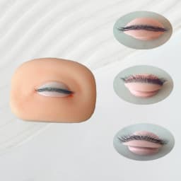 3D Eyelash Mannequin Eyesfor Eyelash Practice, Flat Doll Head, Korean Makeup Tool,False Eyelash Grafting Training Mannequin Head