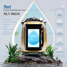 7 In 1 Multifunctional Hydrafacial Beauty Machine Touch Screen With Spray Gun RF Suction Pen Microcurrent Skin Scraper Cooling H