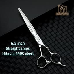 MURASAKI Professional Barber Scissors,6.0 Inch Contrary Tooth Hair Thinning Shears,High Quality Hitachi 440C Steel Barber Tools