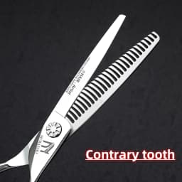 MURASAKI Professional Barber Scissors,6.0 Inch Contrary Tooth Hair Thinning Shears,High Quality Hitachi 440C Steel Barber Tools