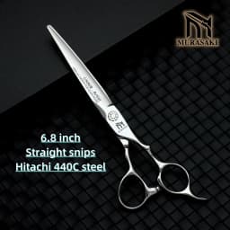 MURASAKI Professional Barber Scissors,6.0 Inch Contrary Tooth Hair Thinning Shears,High Quality Hitachi 440C Steel Barber Tools