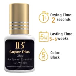 IBeauty Super Plus Glue For Eyelash Health Extension Original 5ml Black Cola Gold Cap Korea 1-2Sec Fast Dry Makeup Tools Health