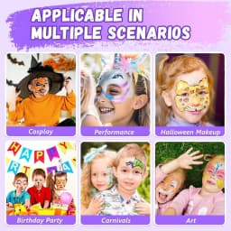 54 Colors Face Painting Kit for Kids,Body Paint for Adults, Non Toxic Makeup Professional for Festivals,Birthday Parties,events