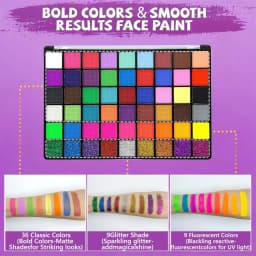 54 Colors Face Painting Kit for Kids,Body Paint for Adults, Non Toxic Makeup Professional for Festivals,Birthday Parties,events