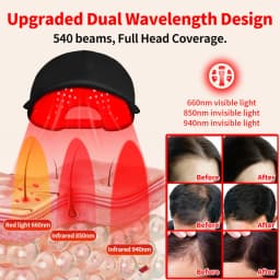 180Pcs Infrared LEDs 660nm&850nm Red Light Therapy Hair Growth Cap for Hair Regrowth Anti Hair Loss Relax Scalp Hair Care Hat