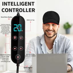 180Pcs Infrared LEDs 660nm&850nm Red Light Therapy Hair Growth Cap for Hair Regrowth Anti Hair Loss Relax Scalp Hair Care Hat