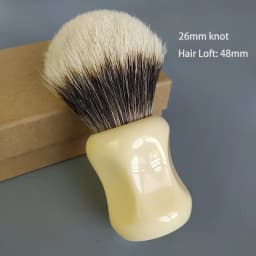 Dscosmetic 26mm Manchurian two band hair shaving brush with Ivory resin handle