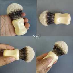 Dscosmetic 26mm Manchurian two band hair shaving brush with Ivory resin handle