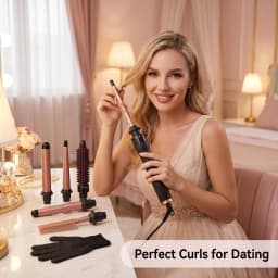 Interchangeable Multi-head Curling Wand Hair Styling Hot Comb Set LCD Digital Temp Control Anti-scald Straight Curler Kit