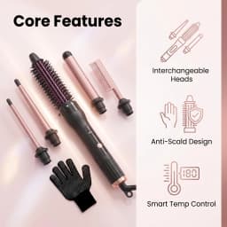 Interchangeable Multi-head Curling Wand Hair Styling Hot Comb Set LCD Digital Temp Control Anti-scald Straight Curler Kit