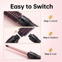 Interchangeable Multi-head Curling Wand Hair Styling Hot Comb Set LCD Digital Temp Control Anti-scald Straight Curler Kit