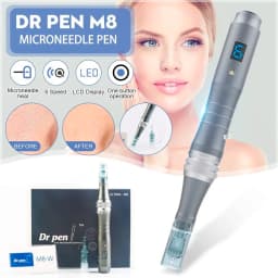 Dr Pen M8 Derma Pen with 22pcs Cartridges Professional Dermapen m8 Microneedling Acne Scar Removal Tattoo 0.25mm needles length