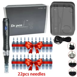 Dr Pen M8 Derma Pen with 22pcs Cartridges Professional Dermapen m8 Microneedling Acne Scar Removal Tattoo 0.25mm needles length