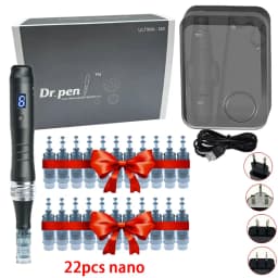 Dr Pen M8 Derma Pen with 22pcs Cartridges Professional Dermapen m8 Microneedling Acne Scar Removal Tattoo 0.25mm needles length