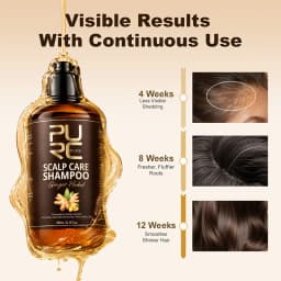 PURC 5-in-1 Ginger Herbal Scalp Care Shampoo Anti Hair Loss Strong Roots Soothe Itchy Scalp Smooth Hair Triple Herbal Formula
