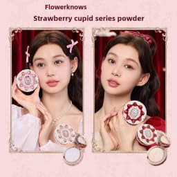 Flower Knows Strawberry Cupid Box Collection Make Up Sets Cosmetics Full Set Palette Pressed Powder Blush Lipstick Gift Box