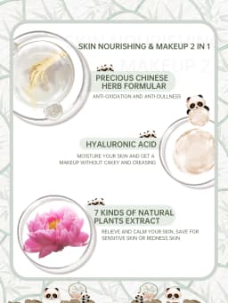 CATKIN Makeup Panda Land Full Coverage Cushion Foundation Breathable Hydrating Nourishing Poreless Foundation for Sensitive skin