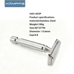 Kampfe Manual CNC Stainless Steel Polishing Double Edge Safety Razor Beard Shaver Father’s Day gift