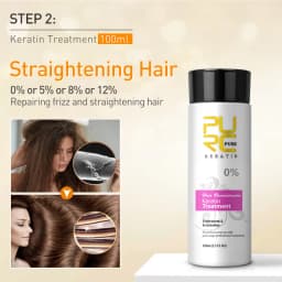 PURC 2 Pcs Keratin For Hair Straightening 0% 5% 8% 12% Formaldehyde Brazilian Keratin Hair Treatment Smoothing Hair Care