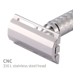 CNC 316 L Stainless Steel Material Men Safety Double Edge Razor Shaving With Non-slip Handle Hand Polished Razors