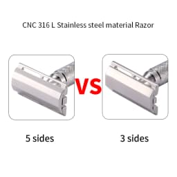 CNC 316 L Stainless Steel Material Men Safety Double Edge Razor Shaving With Non-slip Handle Hand Polished Razors