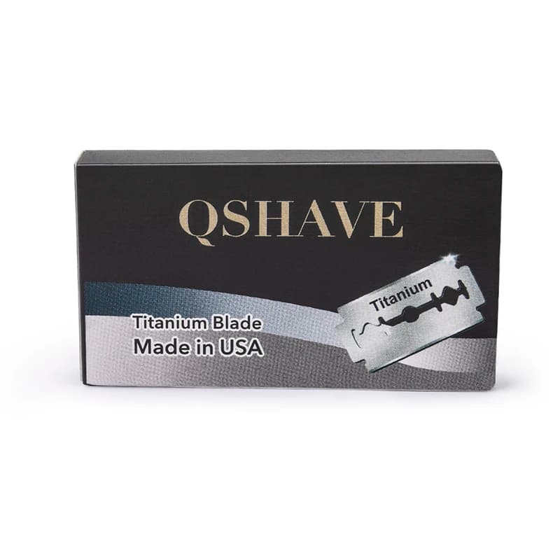 Qshave IT Safety Razor Blade Straight Razor Titanium Blade Double Edge Classic Safety Razor Blade Made in USA, 100 Blades