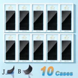 AGUUD 10 Cases Lashes Wholesale Individual Eyelash Extensions Supplies B Curl Russian Volume Lash 0.03-0.20mm Classic False Lash