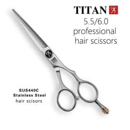 Titan Professional Hairdressing Scissors Set 5.5" & 6.0" Cutting and Thinning Scissors for Barbers and Salons