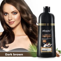 500ml Coconut Dye Shampoo Oil Essence Hair Color Shampoo Instant Hair Dye Shampoo Covering Gray Hair Permanent Moisturizing Hair