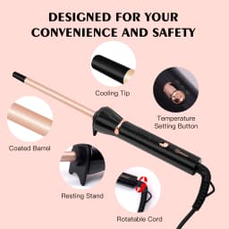Haetteker Mini Curling Iron Small 9mm Airy Bangs Short Hair Wave Electric Hair Curler for Men And Women