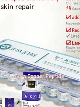 Powerful Skin Repair With GHK-CU Blue Copper Peptide Face Serum Supports Skin Regeneration Enhances For A Healthier Complexion.