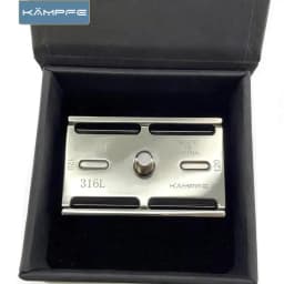 KAMPFE CNC machining Manual Safety Stainless Steel polished Razor Head for wet shaver Gifts for men