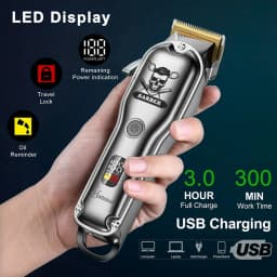 Hatteker Beard Trimmer for Men Electric Shaver  Hair Cutter with LED Display USB Rechargeable Grooming Kit