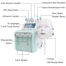 7 in 1 Water Dermabrasion Facial Machine  Deep Cleansing Skin Care Tightening Blackhead Removal Spa Beauty Device