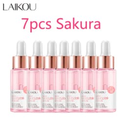 LAIKOU 7 Bottles 24K Gold Snail Sakura Hyluronic Acid Vitamin C Nicotinamida Rose Blueberry Serum Japan Essential Face Essences