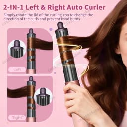 Sencicimen 6 IN 1 Professional Hot Air Styler Negative Ion Hair Dryer Set for Curling Volumizing Straightening Hair Styling Tool