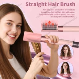Sencicimen 6 IN 1 Professional Hot Air Styler Negative Ion Hair Dryer Set for Curling Volumizing Straightening Hair Styling Tool