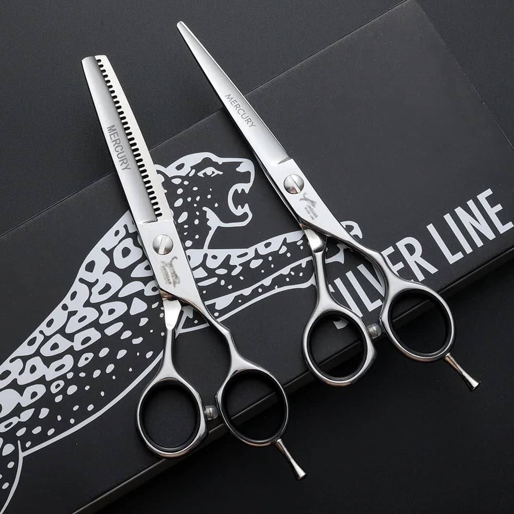 5.5/6.0/6.5/7.0 Inch Reversed Scissors Hair Scissors Professional Barber Hairdressing Cutting Thinning Set salons shears