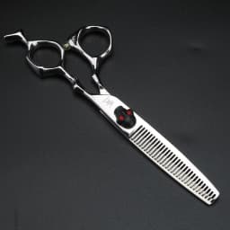 XUANFEN Skull Unique Handle Hair Scissors 6-inch Japanese 440C Steel Cutting Scissors and Thinning Scissors