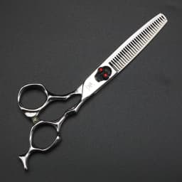 XUANFEN Skull Unique Handle Hair Scissors 6-inch Japanese 440C Steel Cutting Scissors and Thinning Scissors
