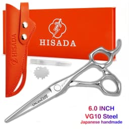 HISADA Barber Scissors, Professional Hair Cutting Scissors 6.0 Inch, Japanese Handmade VG10 Steel, Super Sharp and Wear-Resistan
