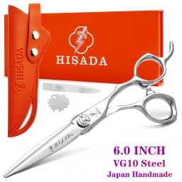 HISADA Barber Scissors, Professional Hair Cutting Scissors 6.0 Inch, Japanese Handmade VG10 Steel, Super Sharp and Wear-Resistan