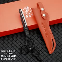 HISADA barber Scissors black suit 6.0/6.5/7.0/inch Professional hair scissors Made of VG10 material barber scissors
