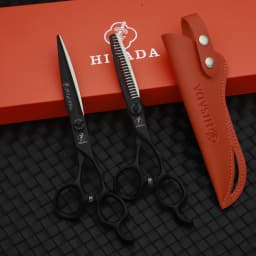 HISADA barber Scissors black suit 6.0/6.5/7.0/inch Professional hair scissors Made of VG10 material barber scissors