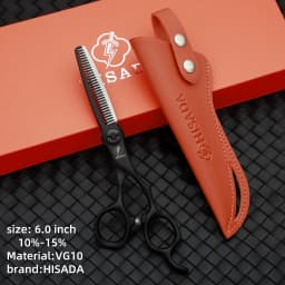 HISADA barber Scissors black suit 6.0/6.5/7.0/inch Professional hair scissors Made of VG10 material barber scissors
