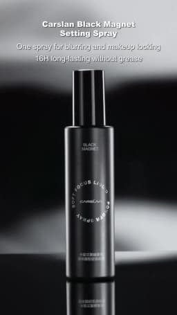 CARSLAN Black Magnet Liquid Powder Setting Spray Longlasting Oil Control Waterproof Sweatproof Makeup Setting Spray 150ml